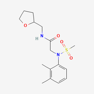 molecular formula C16H24N2O4S B3982510 N~2~-(2,3-dimethylphenyl)-N~2~-(methylsulfonyl)-N~1~-(tetrahydro-2-furanylmethyl)glycinamide 