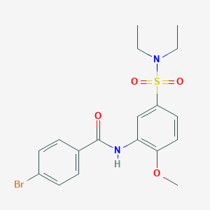 molecular formula C18H21BrN2O4S B3982518 4-bromo-N-{5-[(diethylamino)sulfonyl]-2-methoxyphenyl}benzamide 