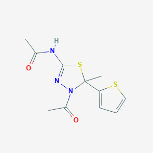 molecular formula C11H13N3O2S2 B3982520 N-[4-acetyl-5-methyl-5-(2-thienyl)-4,5-dihydro-1,3,4-thiadiazol-2-yl]acetamide 