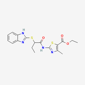 ethyl 2-{[2-(1H-benzimidazol-2-ylsulfanyl)butanoyl]amino}-4-methyl-1,3-thiazole-5-carboxylate