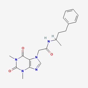 molecular formula C19H23N5O3 B3982554 2-(1,3-二甲基-2,6-二氧代-1,2,3,6-四氢-7H-嘌呤-7-基)-N-(1-甲基-3-苯基丙基)乙酰胺 