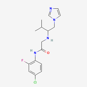 N-(4-chloro-2-fluorophenyl)-2-{[1-(1H-imidazol-1-ylmethyl)-2-methylpropyl]amino}acetamide