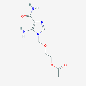 molecular formula C9H14N4O4 B039826 2-[(5-Amino-4-carbamoylimidazol-1-YL)methoxy]ethyl acetate CAS No. 118966-30-6