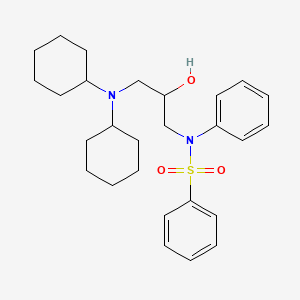 molecular formula C27H38N2O3S B3982648 N-[3-(dicyclohexylamino)-2-hydroxypropyl]-N-phenylbenzenesulfonamide 