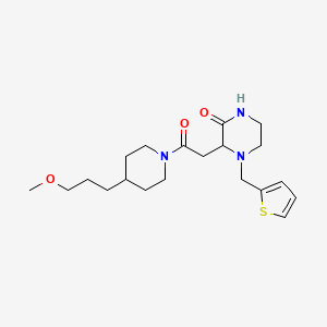 3-{2-[4-(3-methoxypropyl)-1-piperidinyl]-2-oxoethyl}-4-(2-thienylmethyl)-2-piperazinone