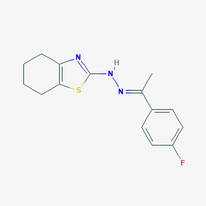 molecular formula C15H16FN3S B398269 N-[(E)-1-(4-fluorophenyl)ethylideneamino]-4,5,6,7-tetrahydro-1,3-benzothiazol-2-amine 