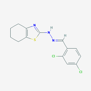 molecular formula C14H13Cl2N3S B398270 N-[(E)-(2,4-dichlorophenyl)methylideneamino]-4,5,6,7-tetrahydro-1,3-benzothiazol-2-amine 