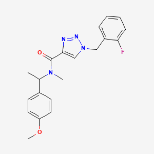 molecular formula C20H21FN4O2 B3982702 1-(2-fluorobenzyl)-N-[1-(4-methoxyphenyl)ethyl]-N-methyl-1H-1,2,3-triazole-4-carboxamide 