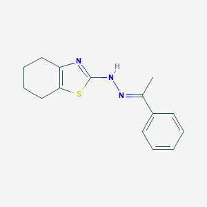 molecular formula C15H17N3S B398274 N-[(E)-1-phenylethylideneamino]-4,5,6,7-tetrahydro-1,3-benzothiazol-2-amine 