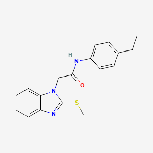 molecular formula C19H21N3OS B3982744 N-(4-ethylphenyl)-2-(2-ethylsulfanylbenzimidazol-1-yl)acetamide 