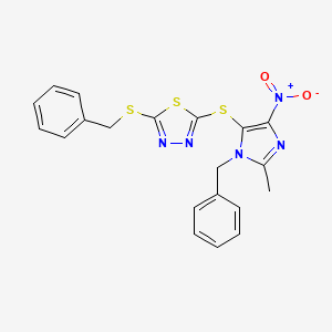 2-[(1-Benzyl-2-methyl-4-nitro-1H-imidazol-5-YL)sulfanyl]-5-(benzylsulfanyl)-1,3,4-thiadiazole