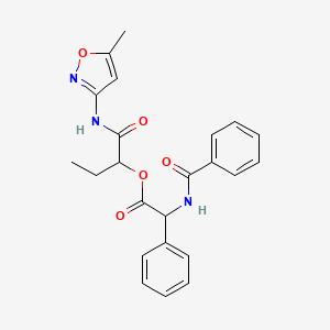 1-[(5-methyl-1,2-oxazol-3-yl)carbamoyl]propyl 2-phenyl-2-(phenylformamido)acetate