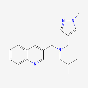 2-methyl-N-[(1-methyl-1H-pyrazol-4-yl)methyl]-N-(quinolin-3-ylmethyl)propan-1-amine