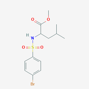 molecular formula C13H18BrNO4S B3982789 methyl N-[(4-bromophenyl)sulfonyl]leucinate 