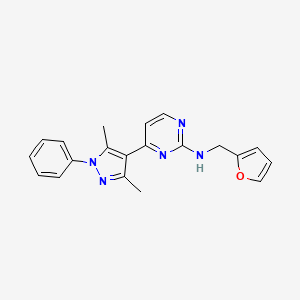 molecular formula C20H19N5O B3982830 4-(3,5-dimethyl-1-phenyl-1H-pyrazol-4-yl)-N-(2-furylmethyl)pyrimidin-2-amine 