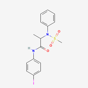 molecular formula C16H17IN2O3S B3982862 N-(4-iodophenyl)-2-(N-methylsulfonylanilino)propanamide 