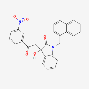 3-hydroxy-1-(naphthalen-1-ylmethyl)-3-[2-(3-nitrophenyl)-2-oxoethyl]-1,3-dihydro-2H-indol-2-one