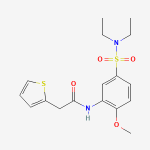 molecular formula C17H22N2O4S2 B3982903 N-{5-[(diethylamino)sulfonyl]-2-methoxyphenyl}-2-(2-thienyl)acetamide 