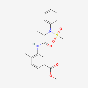 molecular formula C19H22N2O5S B3982906 methyl 4-methyl-3-{[N-(methylsulfonyl)-N-phenylalanyl]amino}benzoate 