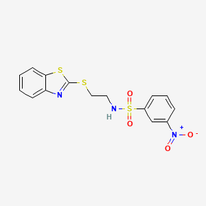 N-[2-(1,3-benzothiazol-2-ylthio)ethyl]-3-nitrobenzenesulfonamide