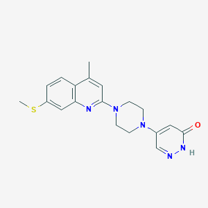 molecular formula C19H21N5OS B3982919 5-{4-[4-methyl-7-(methylthio)quinolin-2-yl]piperazin-1-yl}pyridazin-3(2H)-one 