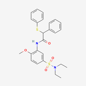 N-[5-(diethylsulfamoyl)-2-methoxyphenyl]-2-phenyl-2-(phenylsulfanyl)acetamide