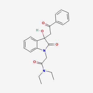 N,N-diethyl-2-[3-hydroxy-2-oxo-3-(2-oxo-2-phenylethyl)-2,3-dihydro-1H-indol-1-yl]acetamide