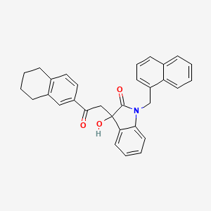 molecular formula C31H27NO3 B3982953 3-hydroxy-1-(1-naphthylmethyl)-3-[2-oxo-2-(5,6,7,8-tetrahydro-2-naphthalenyl)ethyl]-1,3-dihydro-2H-indol-2-one 