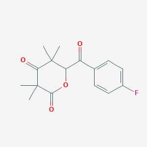 molecular formula C16H17FO4 B3982964 6-(4-fluorobenzoyl)-3,3,5,5-tetramethyldihydro-2H-pyran-2,4(3H)-dione 