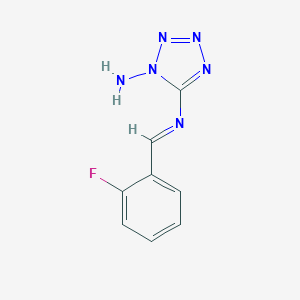 molecular formula C8H7FN6 B398297 5-[(E)-(2-fluorophenyl)methylideneamino]tetrazol-1-amine 