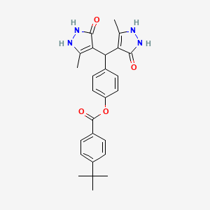 4-[bis(5-hydroxy-3-methyl-1H-pyrazol-4-yl)methyl]phenyl 4-tert-butylbenzoate