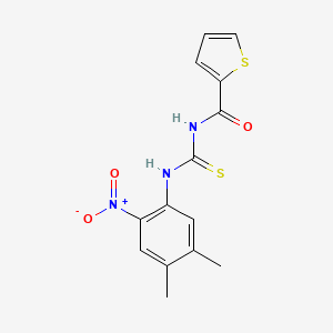 molecular formula C14H13N3O3S2 B3982979 N-{[(4,5-dimethyl-2-nitrophenyl)amino]carbonothioyl}-2-thiophenecarboxamide 