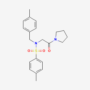 4-methyl-N-[(4-methylphenyl)methyl]-N-(2-oxo-2-pyrrolidin-1-ylethyl)benzenesulfonamide