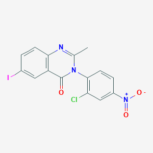 molecular formula C15H9ClIN3O3 B398300 3-{2-chloro-4-nitrophenyl}-6-iodo-2-methyl-4(3H)-quinazolinone CAS No. 299928-62-4