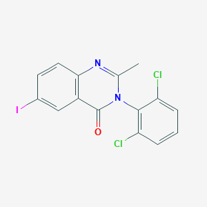 molecular formula C15H9Cl2IN2O B398301 3-(2,6-dichlorophenyl)-6-iodo-2-methyl-4(3H)-quinazolinone 