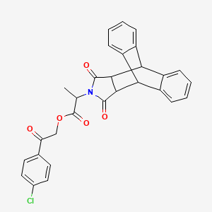 molecular formula C29H22ClNO5 B3983022 2-(4-Chlorophenyl)-2-oxoethyl 2-(16,18-dioxo-17-azapentacyclo[6.6.5.0~2,7~.0~9,14~.0~15,19~]nonadeca-2,4,6,9,11,13-hexaen-17-yl)propanoate (non-preferred name) 