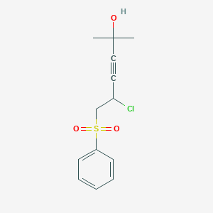 molecular formula C13H15ClO3S B398305 5-Chloro-2-methyl-6-(phenylsulfonyl)-3-hexyn-2-ol CAS No. 85019-49-4