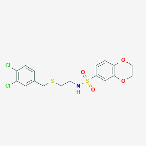 N-{2-[(3,4-dichlorobenzyl)thio]ethyl}-2,3-dihydro-1,4-benzodioxine-6-sulfonamide