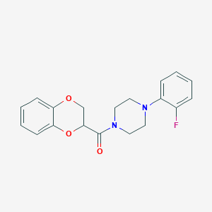 molecular formula C19H19FN2O3 B3983108 1-(2,3-dihydro-1,4-benzodioxin-2-ylcarbonyl)-4-(2-fluorophenyl)piperazine 