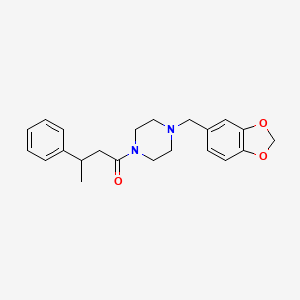 molecular formula C22H26N2O3 B3983122 1-[4-(1,3-benzodioxol-5-ylmethyl)piperazin-1-yl]-3-phenylbutan-1-one 