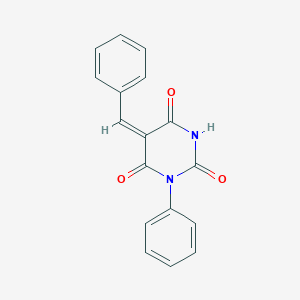 molecular formula C17H12N2O3 B398314 (5E)-5-benzylidene-1-phenyl-1,3-diazinane-2,4,6-trione CAS No. 68160-64-5