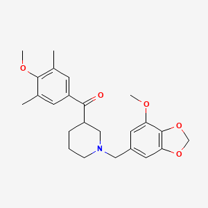 molecular formula C24H29NO5 B3983140 {1-[(7-methoxy-1,3-benzodioxol-5-yl)methyl]-3-piperidinyl}(4-methoxy-3,5-dimethylphenyl)methanone 