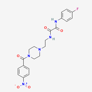 molecular formula C21H22FN5O5 B3983148 N-(4-fluorophenyl)-N'-{2-[4-(4-nitrobenzoyl)-1-piperazinyl]ethyl}ethanediamide 