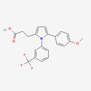 molecular formula C21H18F3NO3 B3983155 3-{5-(4-methoxyphenyl)-1-[3-(trifluoromethyl)phenyl]-1H-pyrrol-2-yl}propanoic acid 