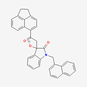 molecular formula C33H25NO3 B3983162 3-[2-(1,2-dihydro-5-acenaphthylenyl)-2-oxoethyl]-3-hydroxy-1-(1-naphthylmethyl)-1,3-dihydro-2H-indol-2-one 