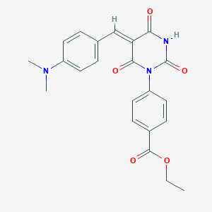 ethyl 4-(5-[4-(dimethylamino)benzylidene]-2,4,6-trioxotetrahydro-1(2H)-pyrimidinyl)benzoate