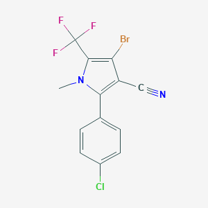 molecular formula C13H7BrClF3N2 B039832 4-Bromo-2-(4-chlorophenyl)-1-methyl-5-(trifluoromethyl)pyrrole-3-carbonitrile CAS No. 122453-72-9