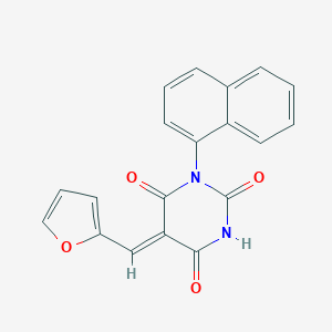 molecular formula C19H12N2O4 B398320 5-(2-furylmethylene)-1-(1-naphthyl)-2,4,6(1H,3H,5H)-pyrimidinetrione 