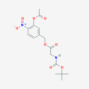 molecular formula C16H20N2O8 B398321 3-(Acetyloxy)-4-nitrobenzyl [(tert-butoxycarbonyl)amino]acetate 