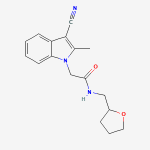 2-(3-cyano-2-methyl-1H-indol-1-yl)-N-(tetrahydro-2-furanylmethyl)acetamide